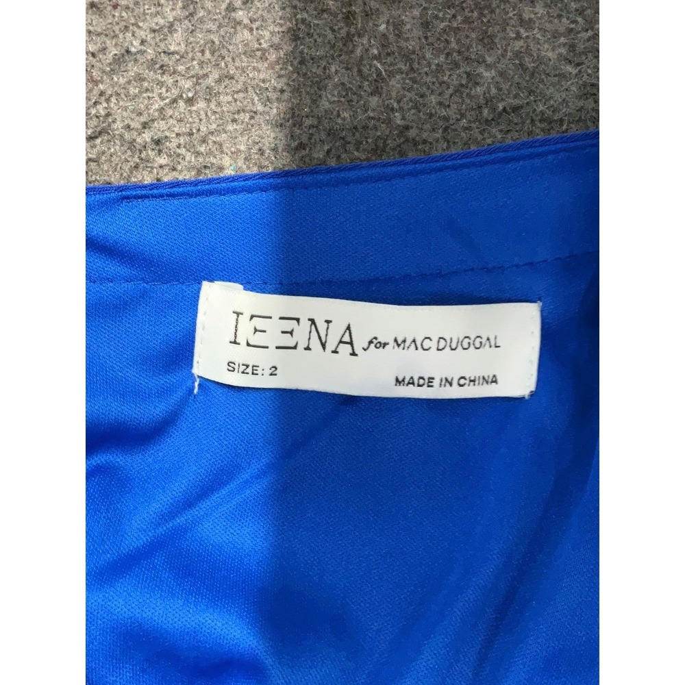 Ieena for Mac Duggal Royal Blue Open Back Ruched Jersey Gown Size 2 26500i - Picture 5 of 9